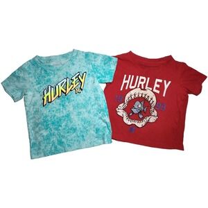 Hurley Toddler Boy 2T Short Sleeve Shirt Lot Red Fish Cotton